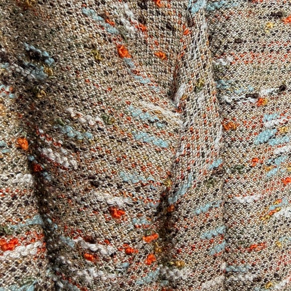 Diane Von Furstenberg Tweed Bell Sleeve Knit Dress Tan Multi Color Size 4 - Picture 4 of 8